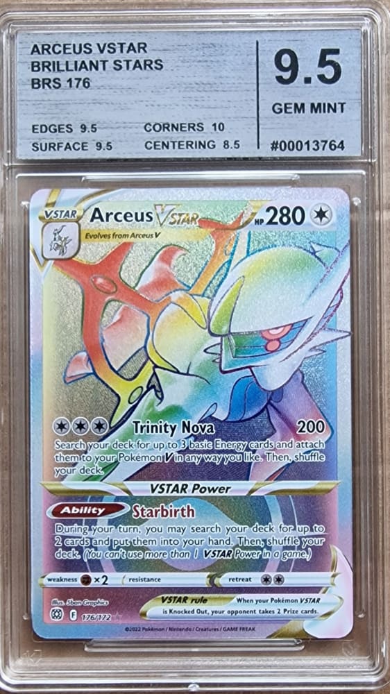 Carte Gradé 9.5 - Arceus Rainbow VSTAR (BRS 176) BRILLIANT STARS