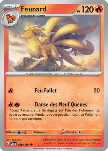 Peu commune - Pokemon - Flammes Obsidiennes - Feunard 29/197 - Poke-Geek