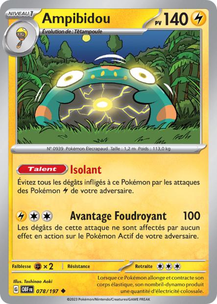 Peu commune - Pokemon - Flammes Obsidiennes - Ampibidou 78/197 - Poke-Geek