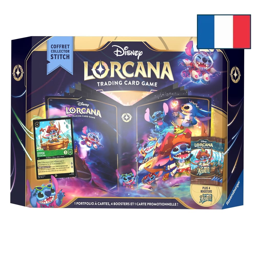 Disney Lorcana Jcc: La Mer Azurite - Coffret Collector Stitch Fr