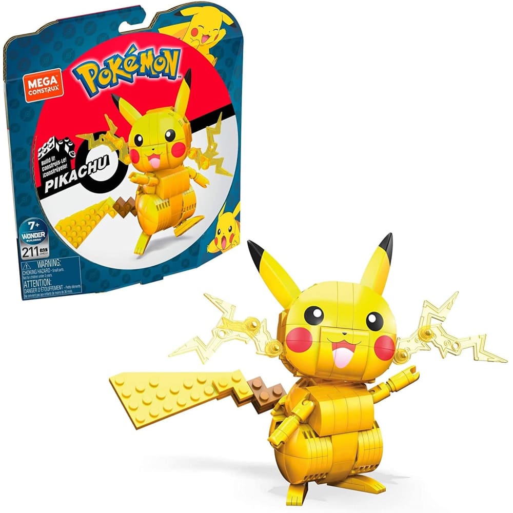 Figurine - MEGA Construx - 211 pièces - 10cm - pikachu - Medium - Poke-Geek