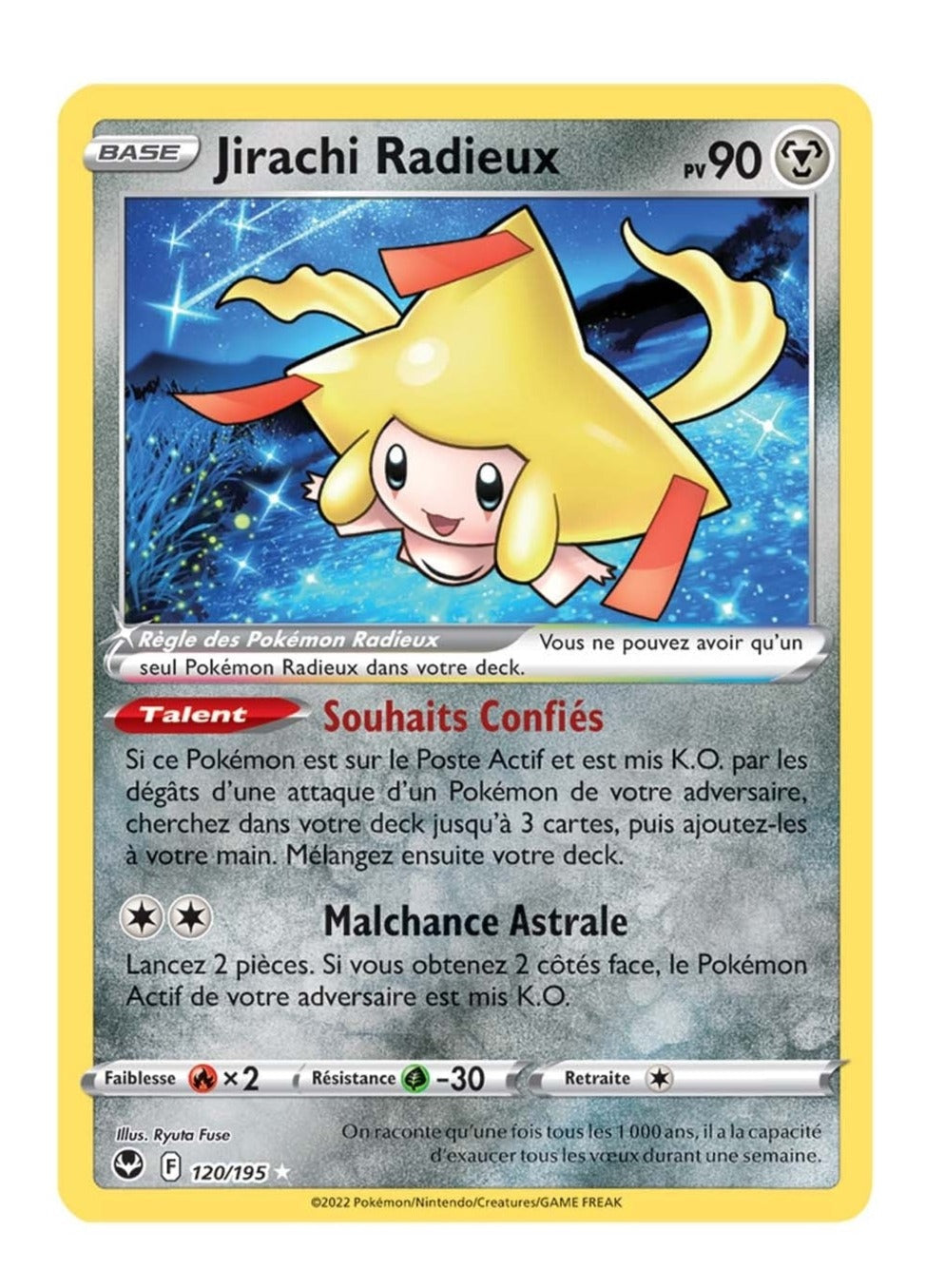 Ultra - Pokemon - Tempête Argentée - Jirachi Radieux 120/195 - Poke-Geek